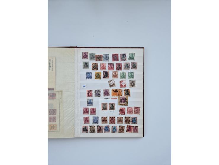 1900/22, Germania, interessante Partie von Sammlungen und Dubletten, dabei kleine Aussstellungssammlung mit besseren Zusammen