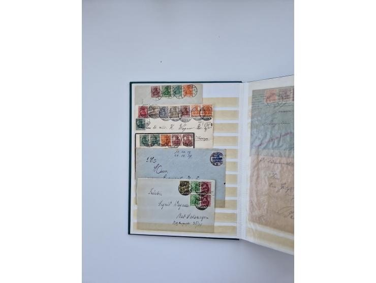 1900/22, Germania, interessante Partie von Sammlungen und Dubletten, dabei kleine Aussstellungssammlung mit besseren Zusammen