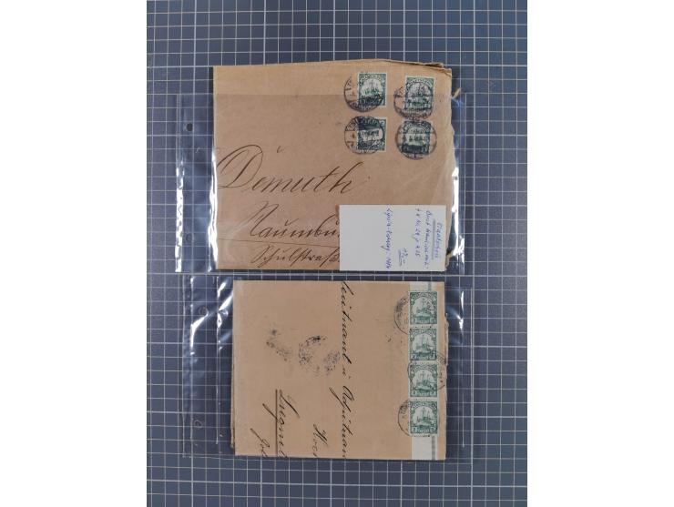 1889/1916 (ca.), rund 120 Briefe, Karten und viele Ganzsachen, dabei einige bessere Stempel, Briefkarte DSW (etwas fehlerhaft
