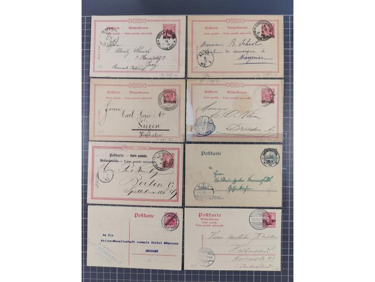 1889/1916 (ca.), rund 120 Briefe, Karten und viele Ganzsachen, dabei einige bessere Stempel, Briefkarte DSW (etwas fehlerhaft