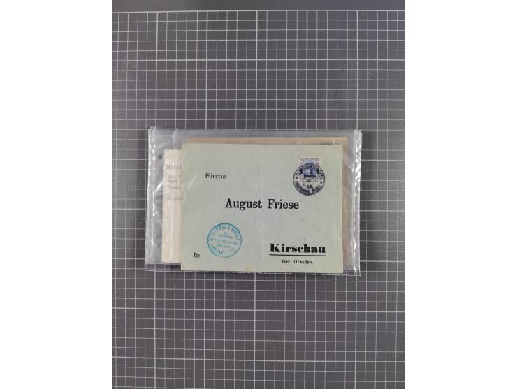 1889/1916 (ca.), rund 120 Briefe, Karten und viele Ganzsachen, dabei einige bessere Stempel, Briefkarte DSW (etwas fehlerhaft