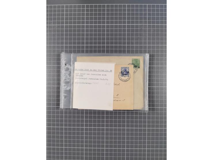 1889/1916 (ca.), rund 120 Briefe, Karten und viele Ganzsachen, dabei einige bessere Stempel, Briefkarte DSW (etwas fehlerhaft