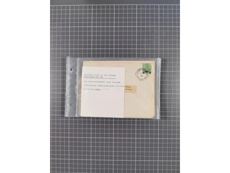 1889/1916 (ca.), rund 120 Briefe, Karten und viele Ganzsachen, dabei einige bessere Stempel, Briefkarte DSW (etwas fehlerhaft