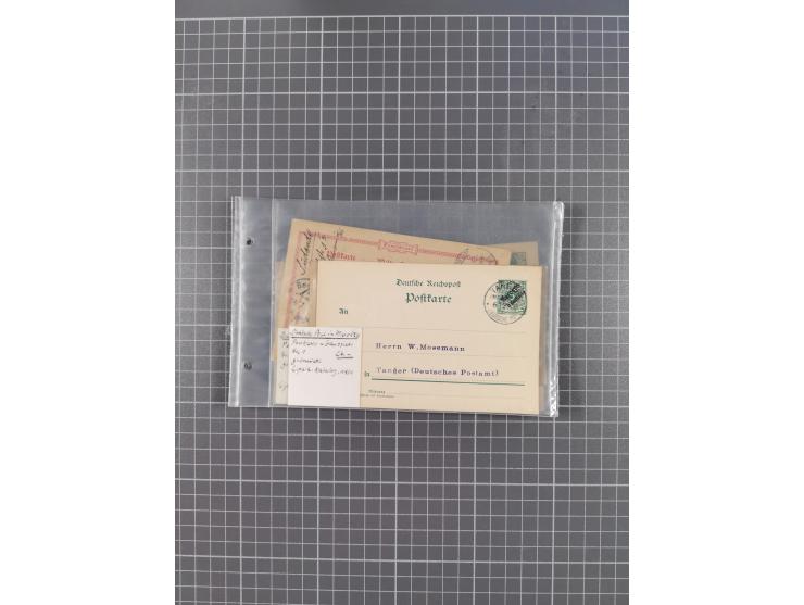 1889/1916 (ca.), rund 120 Briefe, Karten und viele Ganzsachen, dabei einige bessere Stempel, Briefkarte DSW (etwas fehlerhaft