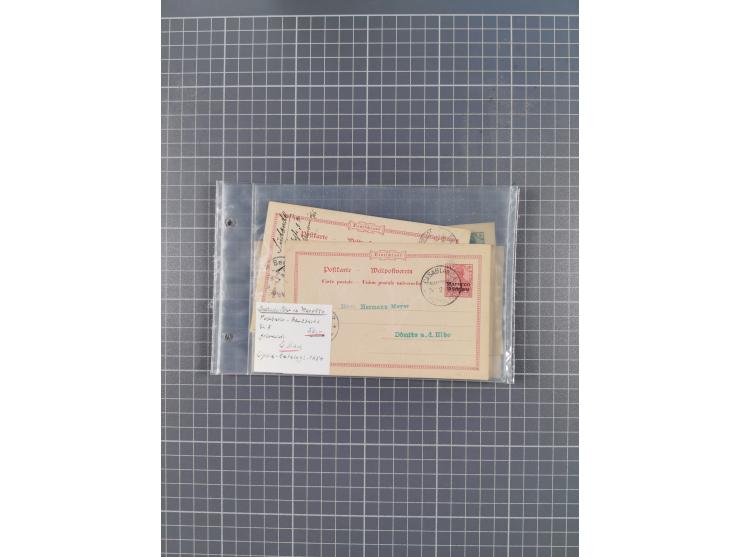 1889/1916 (ca.), rund 120 Briefe, Karten und viele Ganzsachen, dabei einige bessere Stempel, Briefkarte DSW (etwas fehlerhaft