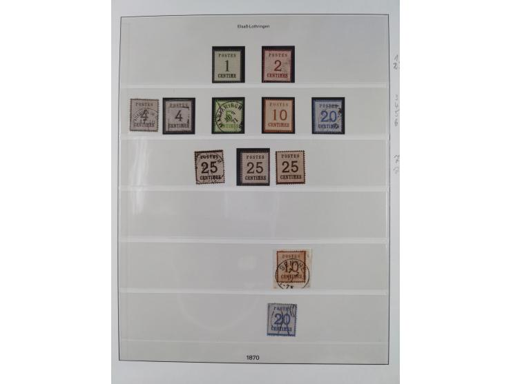 1868/71, ungebrauchte und gestempelte Sammlung inkl. Dienstmarken und Elsass-Lothringen. Dabei Mi.-Nr. 23 ungebraucht und Els