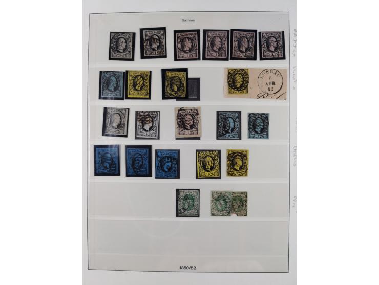 1851/63, meist gestempelte Sammlung ab Mi.-Nr. 2 mit Farben und Doubletten, oft klare Entwertungen, Erhaltung von fehlerhaft 