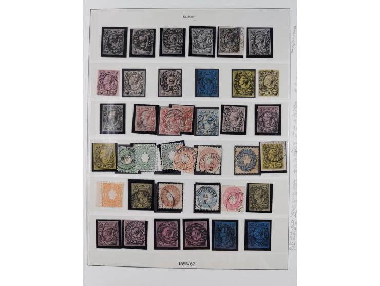 1851/63, meist gestempelte Sammlung ab Mi.-Nr. 2 mit Farben und Doubletten, oft klare Entwertungen, Erhaltung von fehlerhaft 