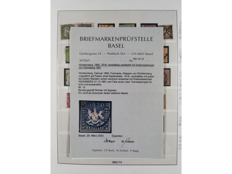1851/1923, am Anfang meist gestempelte Sammlung inkl. Farben und Doubletten. Dabei u.a. Mi.-Nr. 10a gestempelt (signiert Thom