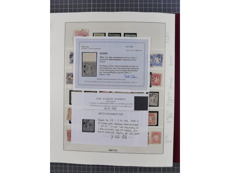 1849/1920, ungebrauchte und gestempelte Sammlung inkl. Dienst- und Portomarken sowie Dubletten. Dabei Mi.-Nr. 1Ia mit 14 mm O