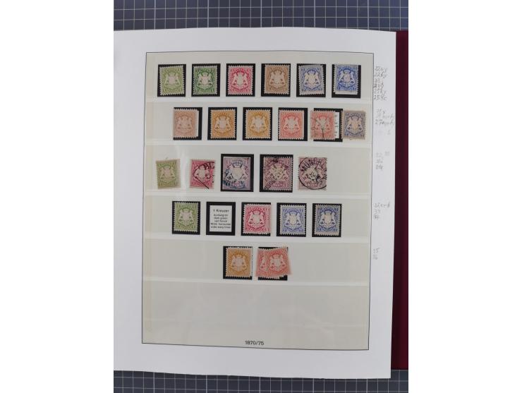 1849/1920, ungebrauchte und gestempelte Sammlung inkl. Dienst- und Portomarken sowie Dubletten. Dabei Mi.-Nr. 1Ia mit 14 mm O