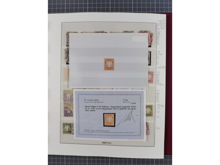 1849/1920, ungebrauchte und gestempelte Sammlung inkl. Dienst- und Portomarken sowie Dubletten. Dabei Mi.-Nr. 1Ia mit 14 mm O