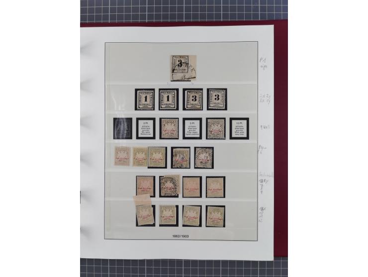 1849/1920, ungebrauchte und gestempelte Sammlung inkl. Dienst- und Portomarken sowie Dubletten. Dabei Mi.-Nr. 1Ia mit 14 mm O