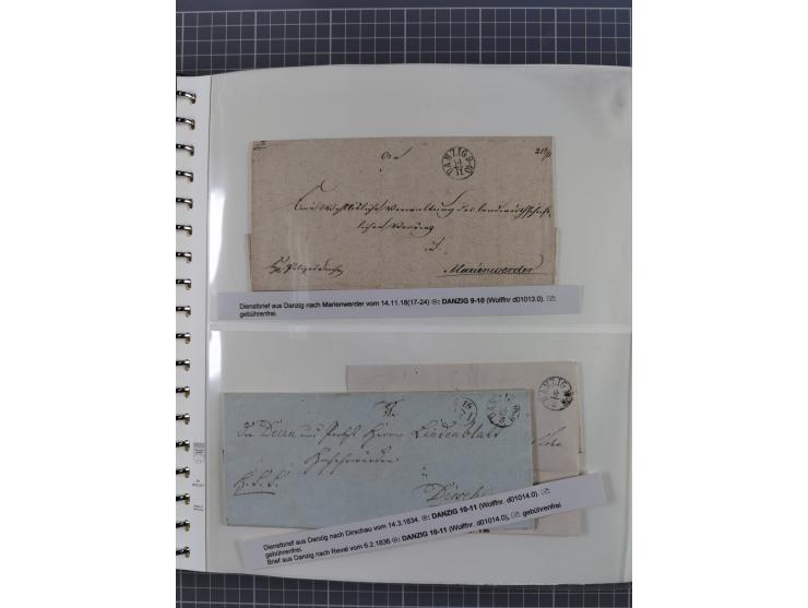 1672/1867, interessante Sammlung “Botenpost und Stempel aus der Preußen-Zeit” mit ca. 120 Briefen und Ganzsachen, dabei u.a. 