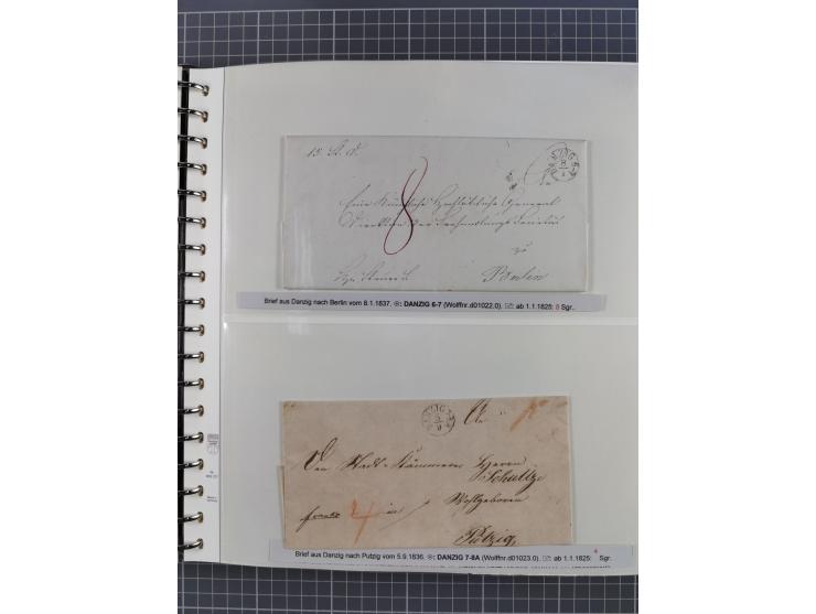 1672/1867, interessante Sammlung “Botenpost und Stempel aus der Preußen-Zeit” mit ca. 120 Briefen und Ganzsachen, dabei u.a. 