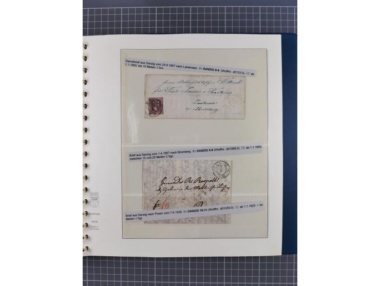 1672/1867, interessante Sammlung “Botenpost und Stempel aus der Preußen-Zeit” mit ca. 120 Briefen und Ganzsachen, dabei u.a. 