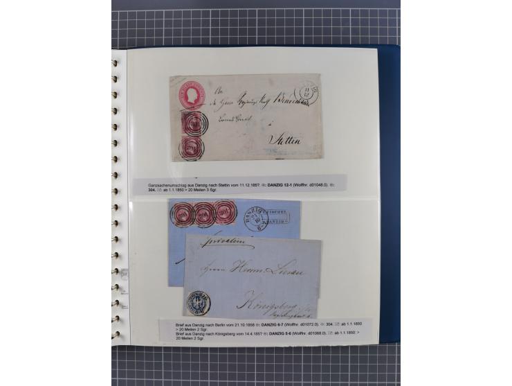 1672/1867, interessante Sammlung “Botenpost und Stempel aus der Preußen-Zeit” mit ca. 120 Briefen und Ganzsachen, dabei u.a. 
