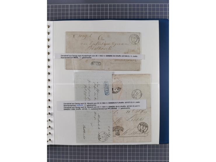 1672/1867, interessante Sammlung “Botenpost und Stempel aus der Preußen-Zeit” mit ca. 120 Briefen und Ganzsachen, dabei u.a. 