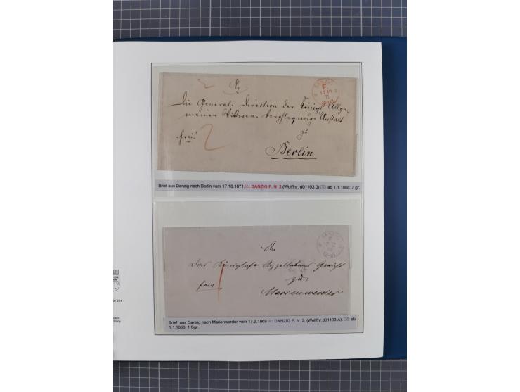 1672/1867, interessante Sammlung “Botenpost und Stempel aus der Preußen-Zeit” mit ca. 120 Briefen und Ganzsachen, dabei u.a. 