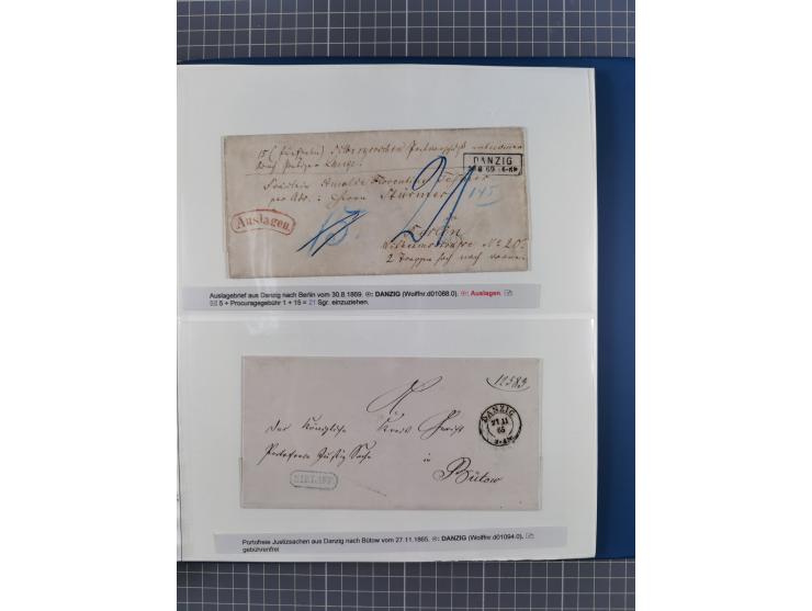 1672/1867, interessante Sammlung “Botenpost und Stempel aus der Preußen-Zeit” mit ca. 120 Briefen und Ganzsachen, dabei u.a. 