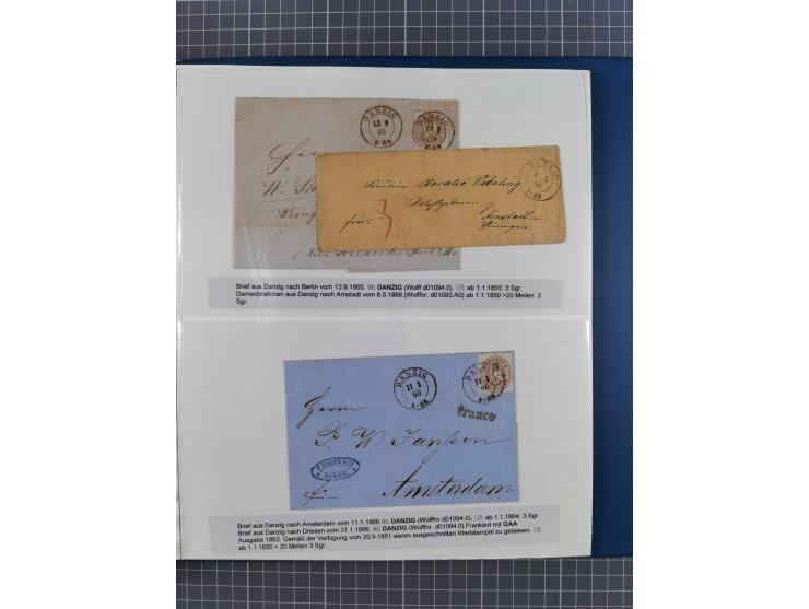 1672/1867, interessante Sammlung “Botenpost und Stempel aus der Preußen-Zeit” mit ca. 120 Briefen und Ganzsachen, dabei u.a. 