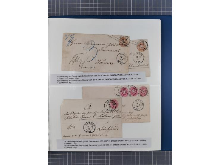 1672/1867, interessante Sammlung “Botenpost und Stempel aus der Preußen-Zeit” mit ca. 120 Briefen und Ganzsachen, dabei u.a. 