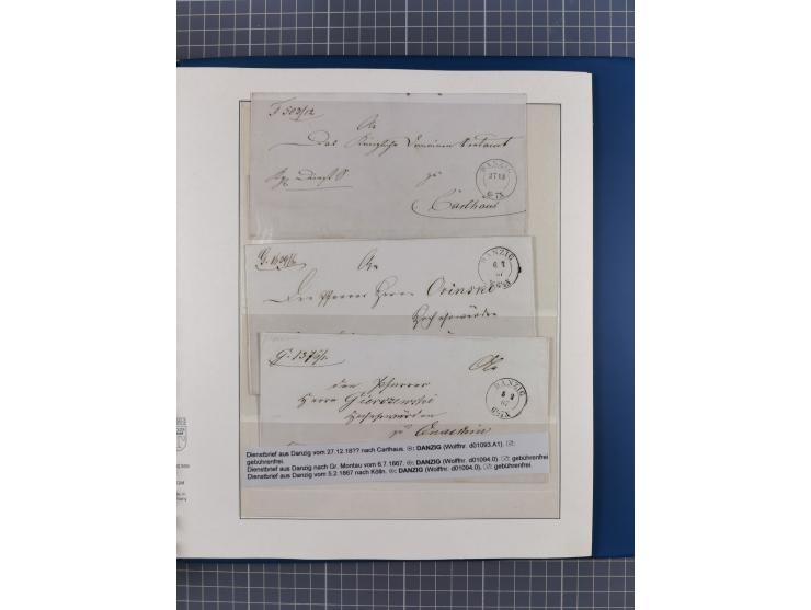 1672/1867, interessante Sammlung “Botenpost und Stempel aus der Preußen-Zeit” mit ca. 120 Briefen und Ganzsachen, dabei u.a. 