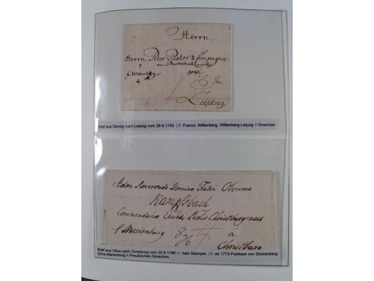1672/1867, interessante Sammlung “Botenpost und Stempel aus der Preußen-Zeit” mit ca. 120 Briefen und Ganzsachen, dabei u.a. 