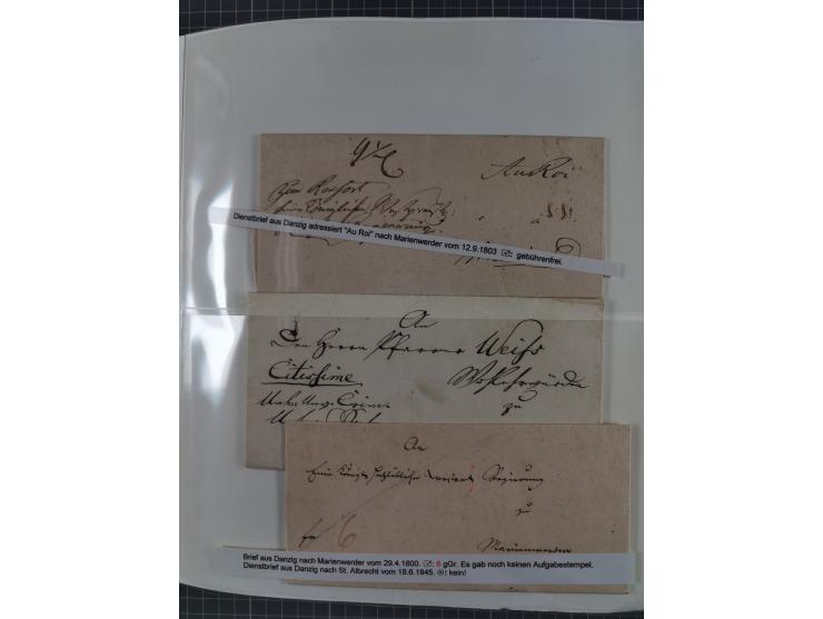 1672/1867, interessante Sammlung “Botenpost und Stempel aus der Preußen-Zeit” mit ca. 120 Briefen und Ganzsachen, dabei u.a. 
