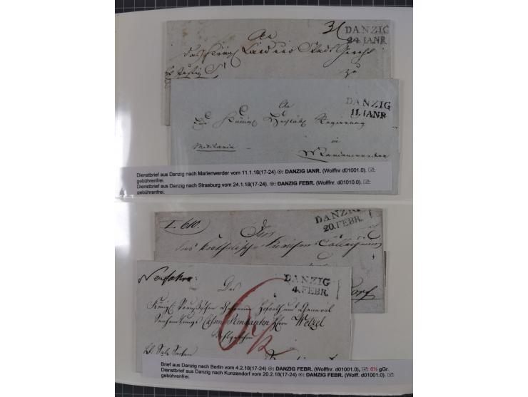 1672/1867, interessante Sammlung “Botenpost und Stempel aus der Preußen-Zeit” mit ca. 120 Briefen und Ganzsachen, dabei u.a. 