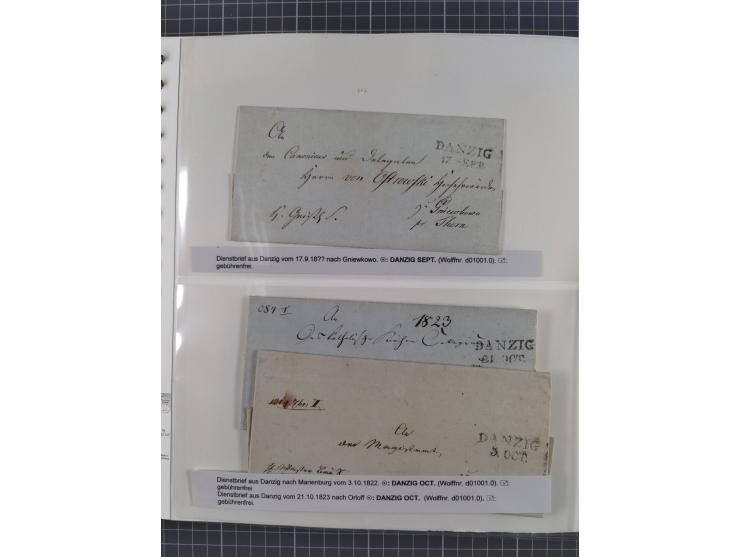 1672/1867, interessante Sammlung “Botenpost und Stempel aus der Preußen-Zeit” mit ca. 120 Briefen und Ganzsachen, dabei u.a. 