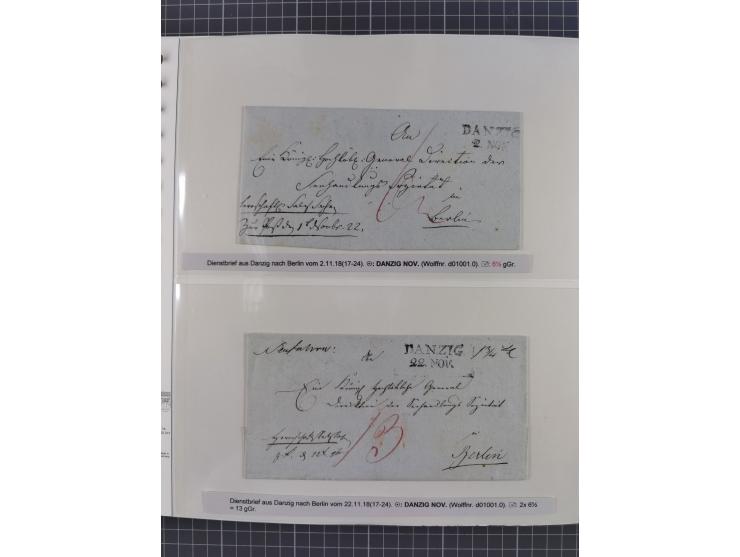 1672/1867, interessante Sammlung “Botenpost und Stempel aus der Preußen-Zeit” mit ca. 120 Briefen und Ganzsachen, dabei u.a. 