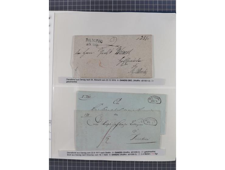 1672/1867, interessante Sammlung “Botenpost und Stempel aus der Preußen-Zeit” mit ca. 120 Briefen und Ganzsachen, dabei u.a. 