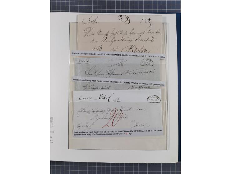 1672/1867, interessante Sammlung “Botenpost und Stempel aus der Preußen-Zeit” mit ca. 120 Briefen und Ganzsachen, dabei u.a. 