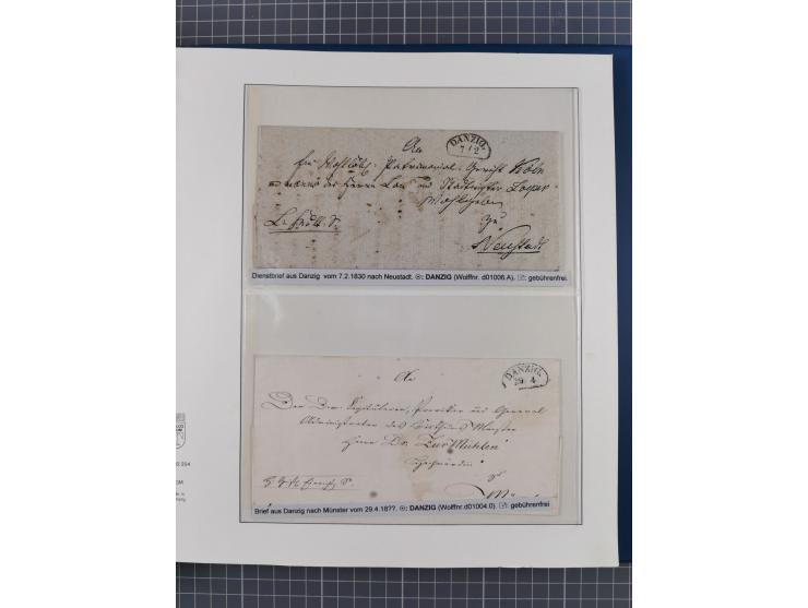 1672/1867, interessante Sammlung “Botenpost und Stempel aus der Preußen-Zeit” mit ca. 120 Briefen und Ganzsachen, dabei u.a. 