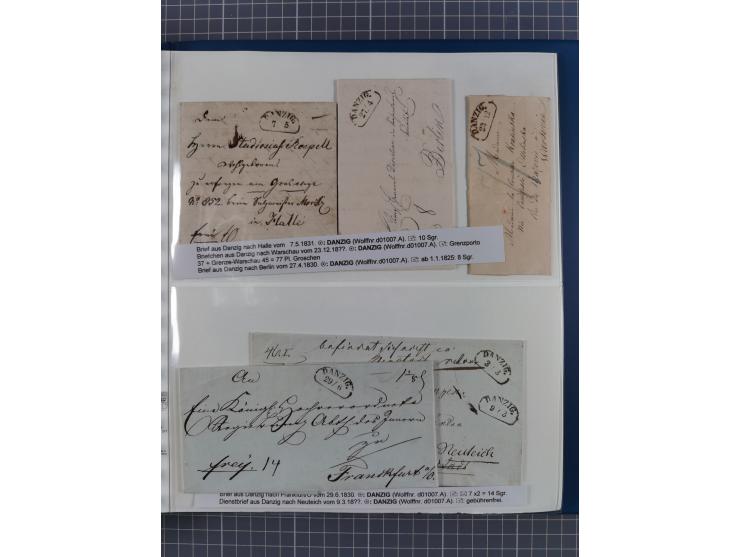 1672/1867, interessante Sammlung “Botenpost und Stempel aus der Preußen-Zeit” mit ca. 120 Briefen und Ganzsachen, dabei u.a. 