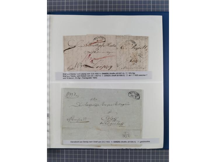 1672/1867, interessante Sammlung “Botenpost und Stempel aus der Preußen-Zeit” mit ca. 120 Briefen und Ganzsachen, dabei u.a. 