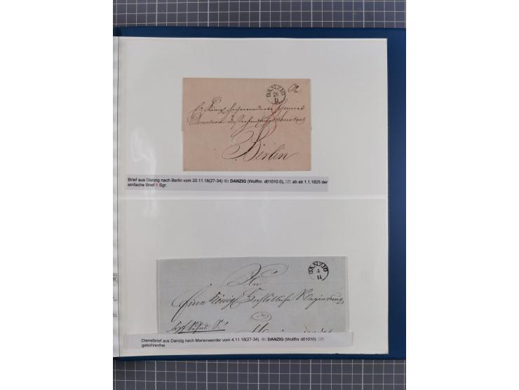 1672/1867, interessante Sammlung “Botenpost und Stempel aus der Preußen-Zeit” mit ca. 120 Briefen und Ganzsachen, dabei u.a. 