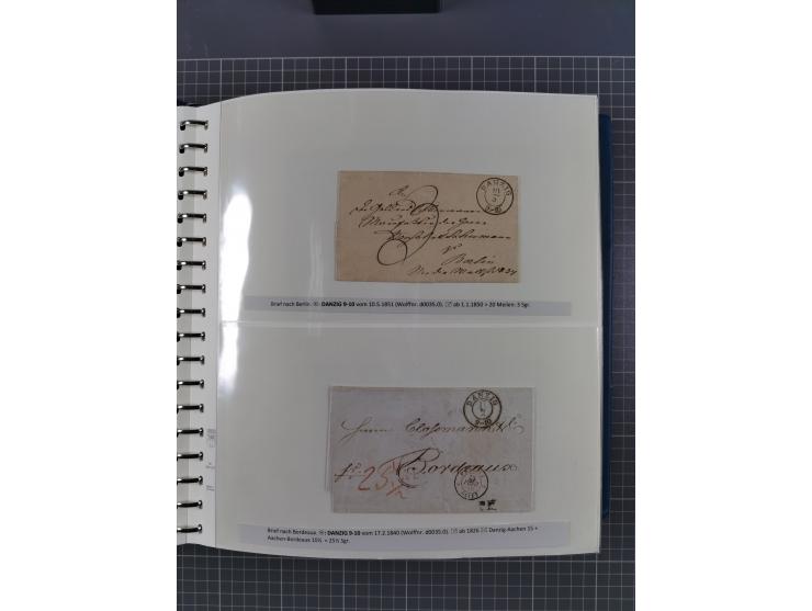 1838/62, interessante Sammlung der Doppelkreis-Stempel von Danzig mit über 90 Briefen, sauber sortiert nach den Varianten nac