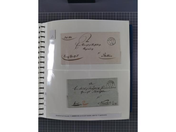 1838/62, interessante Sammlung der Doppelkreis-Stempel von Danzig mit über 90 Briefen, sauber sortiert nach den Varianten nac