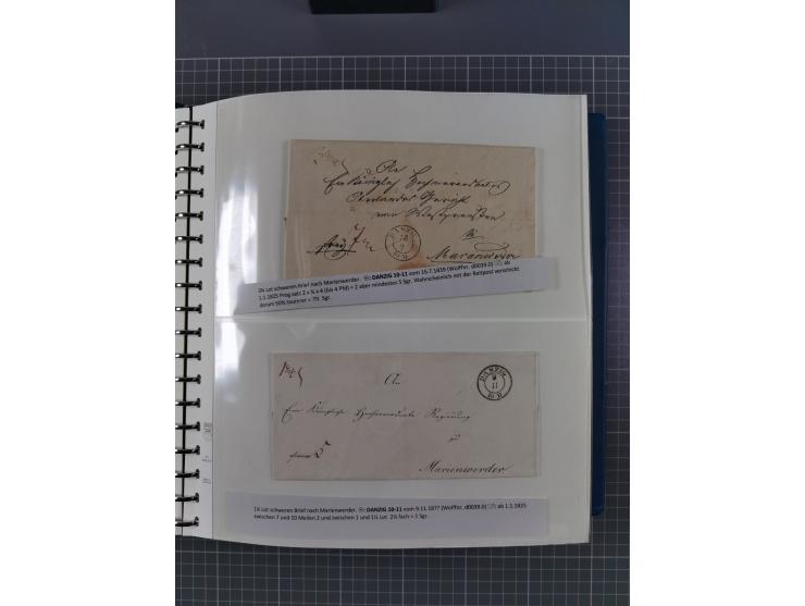 1838/62, interessante Sammlung der Doppelkreis-Stempel von Danzig mit über 90 Briefen, sauber sortiert nach den Varianten nac