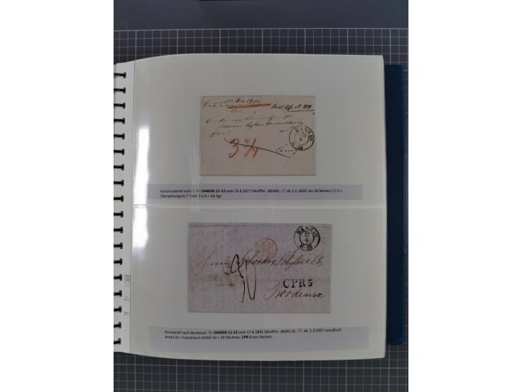 1838/62, interessante Sammlung der Doppelkreis-Stempel von Danzig mit über 90 Briefen, sauber sortiert nach den Varianten nac