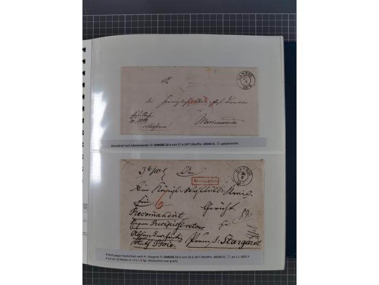 1838/62, interessante Sammlung der Doppelkreis-Stempel von Danzig mit über 90 Briefen, sauber sortiert nach den Varianten nac