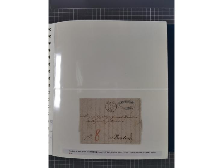 1838/62, interessante Sammlung der Doppelkreis-Stempel von Danzig mit über 90 Briefen, sauber sortiert nach den Varianten nac