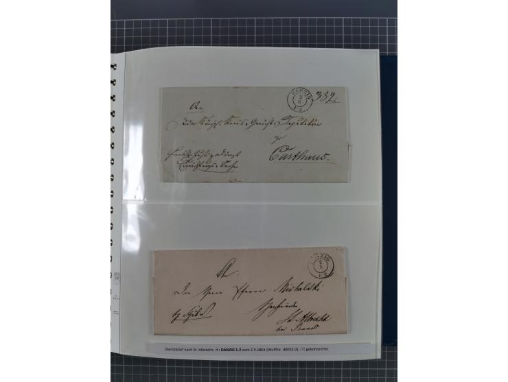 1838/62, interessante Sammlung der Doppelkreis-Stempel von Danzig mit über 90 Briefen, sauber sortiert nach den Varianten nac