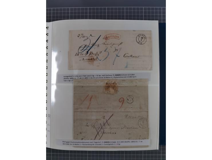 1838/62, interessante Sammlung der Doppelkreis-Stempel von Danzig mit über 90 Briefen, sauber sortiert nach den Varianten nac