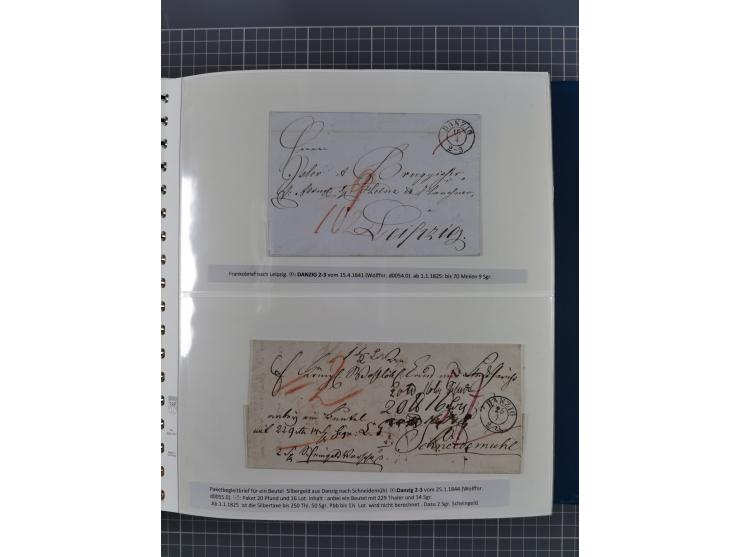 1838/62, interessante Sammlung der Doppelkreis-Stempel von Danzig mit über 90 Briefen, sauber sortiert nach den Varianten nac
