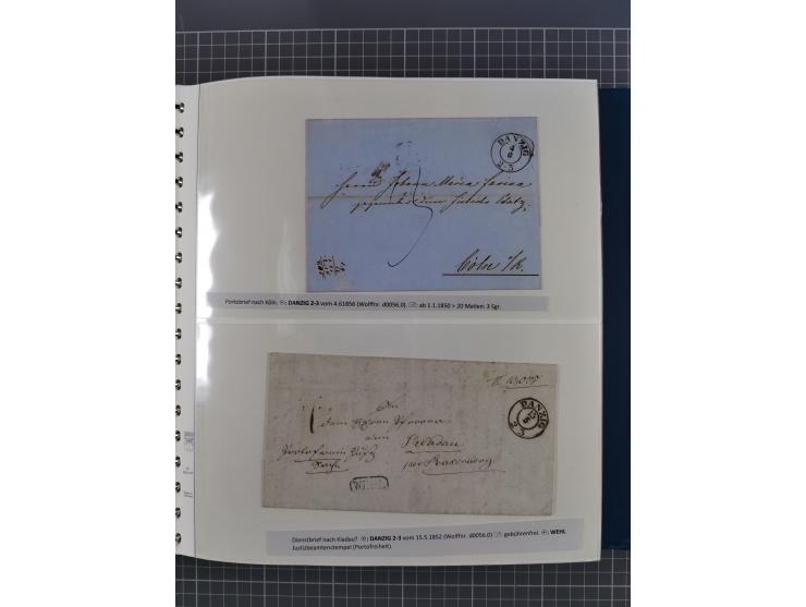 1838/62, interessante Sammlung der Doppelkreis-Stempel von Danzig mit über 90 Briefen, sauber sortiert nach den Varianten nac
