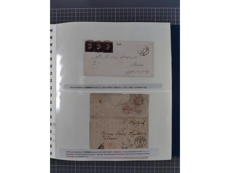 1838/62, interessante Sammlung der Doppelkreis-Stempel von Danzig mit über 90 Briefen, sauber sortiert nach den Varianten nac