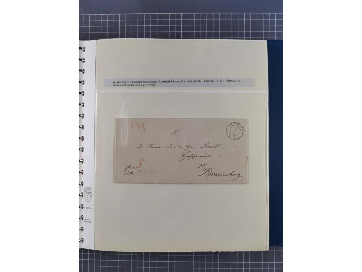 1838/62, interessante Sammlung der Doppelkreis-Stempel von Danzig mit über 90 Briefen, sauber sortiert nach den Varianten nac